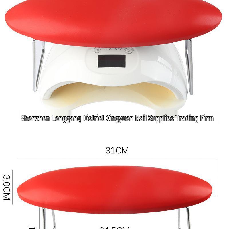 European Style Leather Nail Art Hand Rest with Stainless Steel Bracket