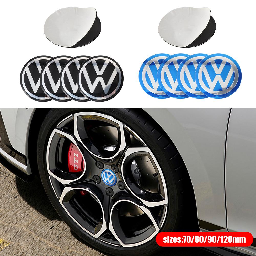 70/80/90/100/120mm Car Aluminum Logo Wheel Center Hub Cap Sticker Cover for Volkswagen VW GTI Golf Jetta Polo Passat Rline Caddy zd9
