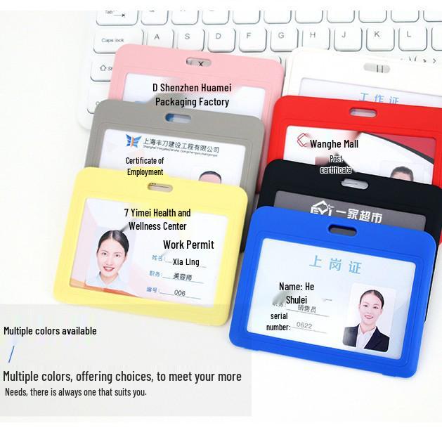 Double-sided Transparent ID Badge Holder with Retractable Buckle and Lanyard