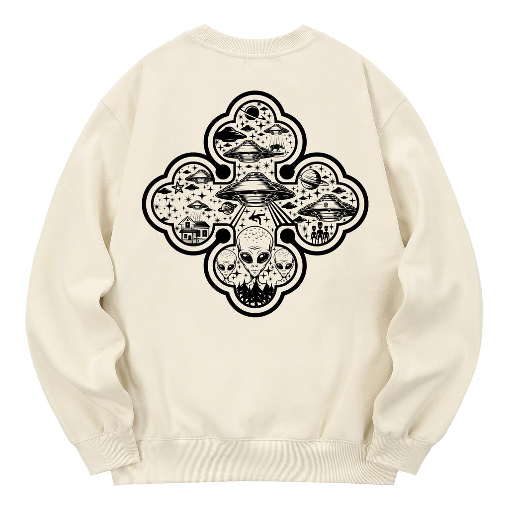 KAN6312 Kmc0130 Ufo Fleece-Lined Sweatshirt - Cream