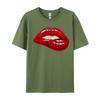 Unisex Is Unisex Is Illustration Red Biting Lips Luxury Designer TShirts Hip Hop Sweatshirts Loose Cotton ONeck Unisexs