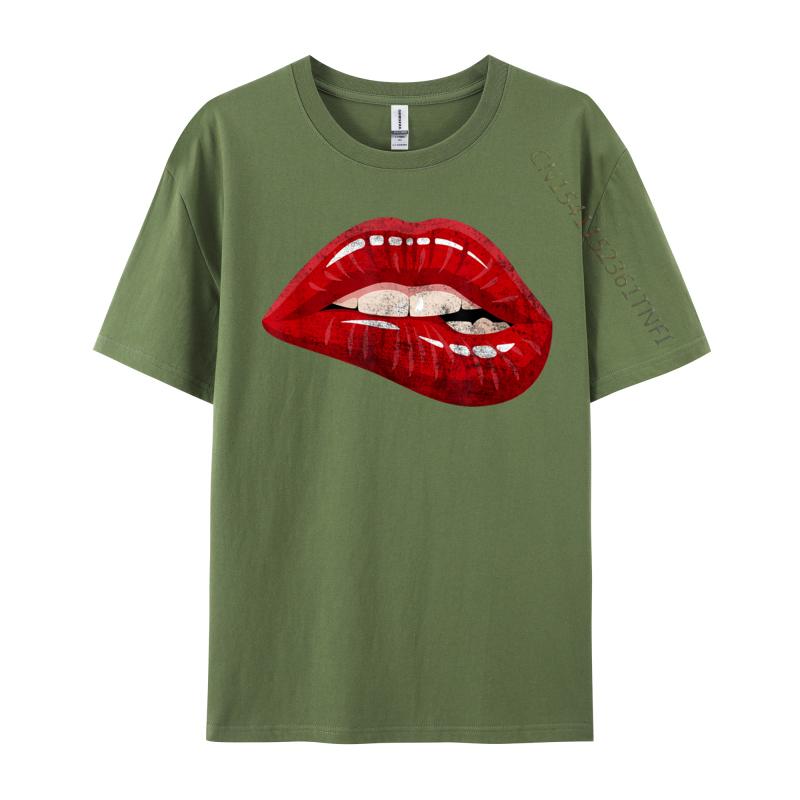 Unisex Is Unisex Is Illustration Red Biting Lips Luxury Designer TShirts Hip Hop Sweatshirts Loose Cotton ONeck Unisexs