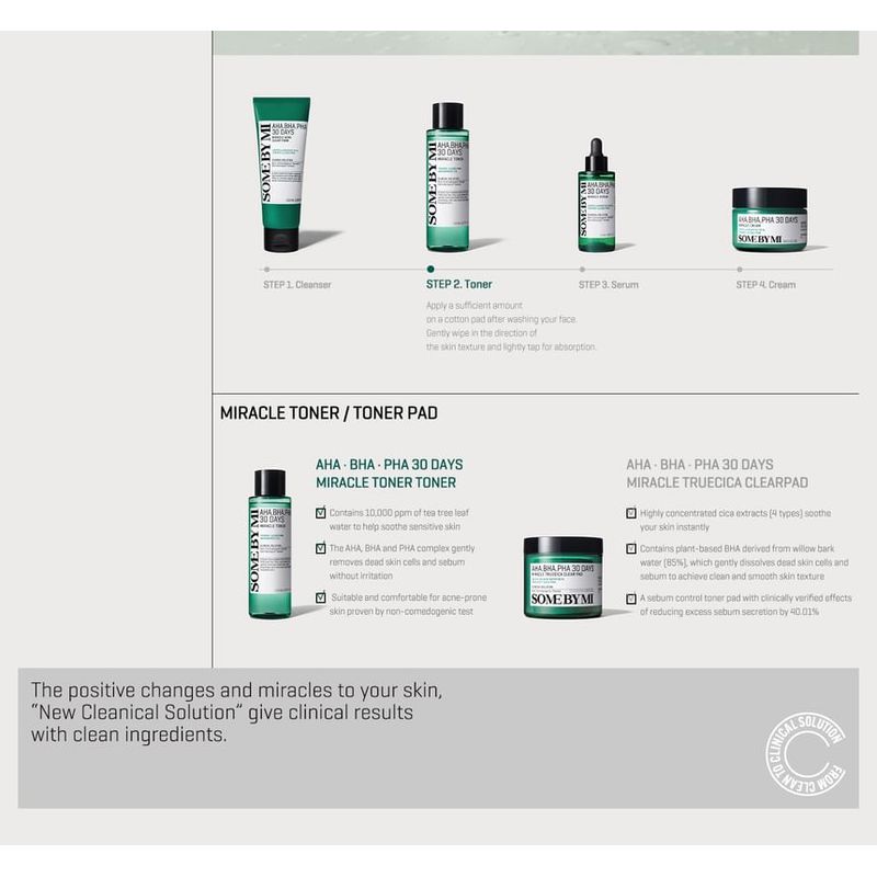 SOME BY MI - AHA, BHA, PHA 30 Days Miracle Toner Mini