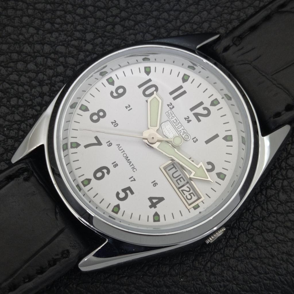 VINTAGE SEIKO 5 AUTOMATIC 6309A REFURBISHED JAPAN MENS WHITE WATCH a441684-1 Sk-a441684
