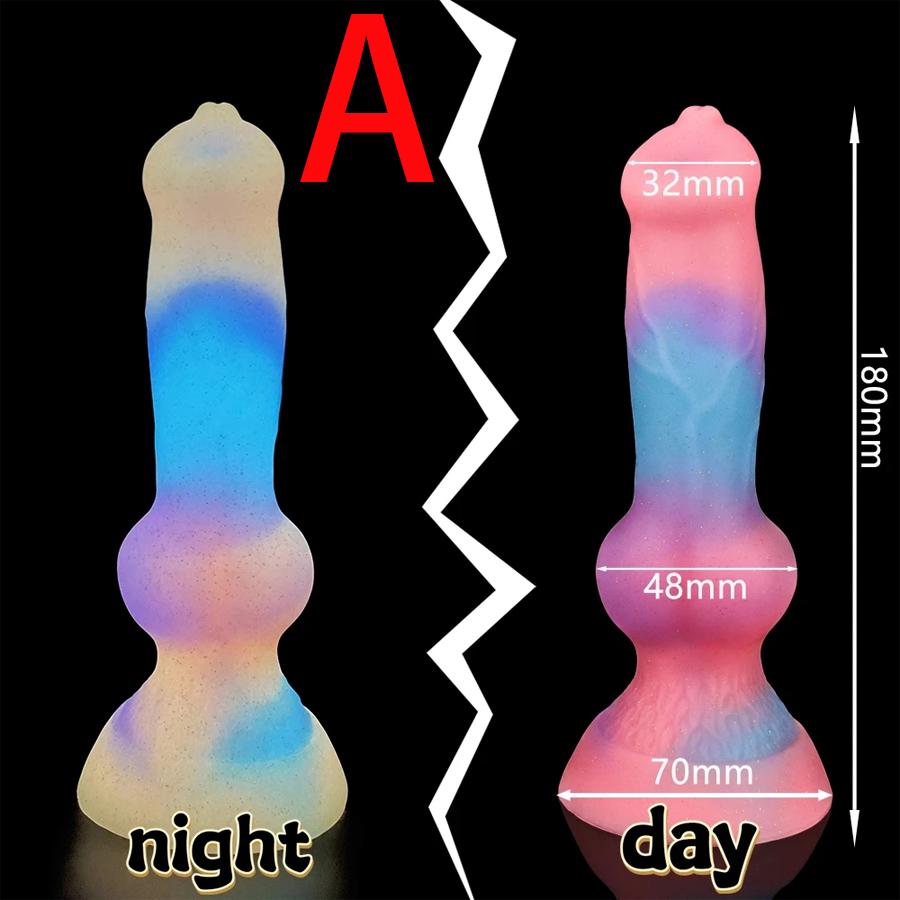 Super Soft Lightable Animal Penis Dog Dildo Adult Sex Toy Female Monster Cock Suction Cup Anal Toy Male Female Masturbation