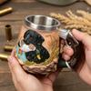 Large Capacity Resin Mug Hunting Scene Drinking Cup with Handle Great For Coffee And Hot Chocolate
