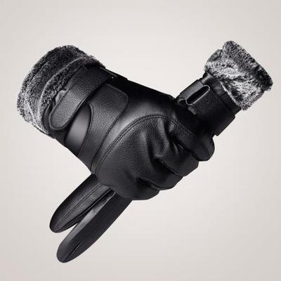 Winter Men's Waterproof, Non-slip and Windproof Thickened Velvet Warm Gloves Outdoor Motorcycle Battery Car Gloves Riding