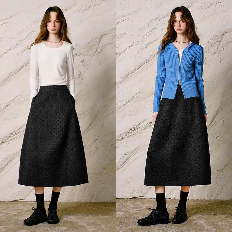 CHUYU Women's Vintage A-Line Midi Skirt