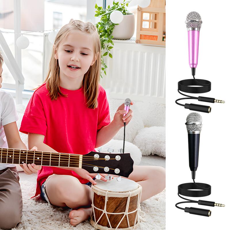 Mini Portable 3.5mm Stereo Studio Mic KTV Karaoke Mini Microphone for Smart Phone Laptop PC Desktop Handheld Audio Microphone