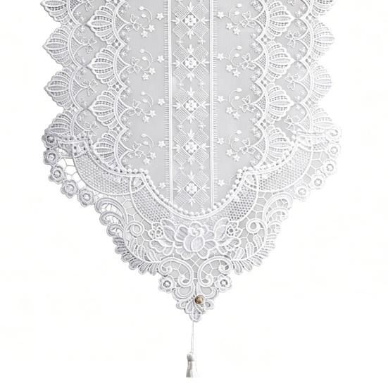 White Lace Table Runner Vintage Floral Lace Table Runner Rustic Boho Table Runner