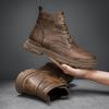 Autumn and winter large size hot-selling retro high-top men's shoes genuine leather Martin boots velvet thermal casual shoes