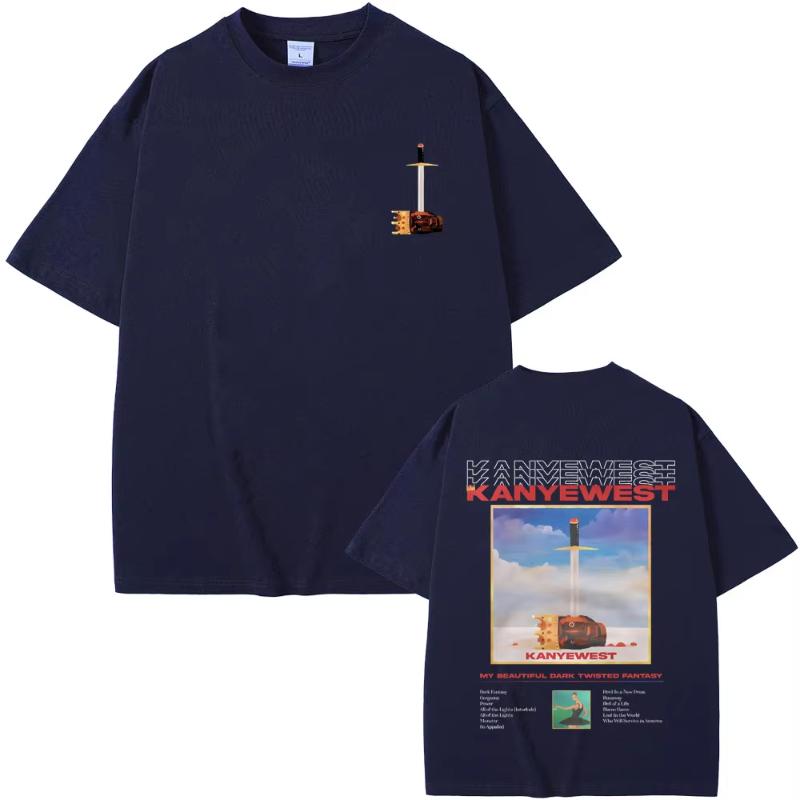 Rapper Kanye West Late My Beautiful Dark Twisted Fantasy Graphic Tshirts Unisex Hip Hop Vintage Tshirt Fashion Oversized T Shirts