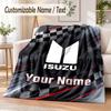 Custom Text Flannel Blanket Isuzu Print Warm Cozy Blanket Home Sofa Bedding