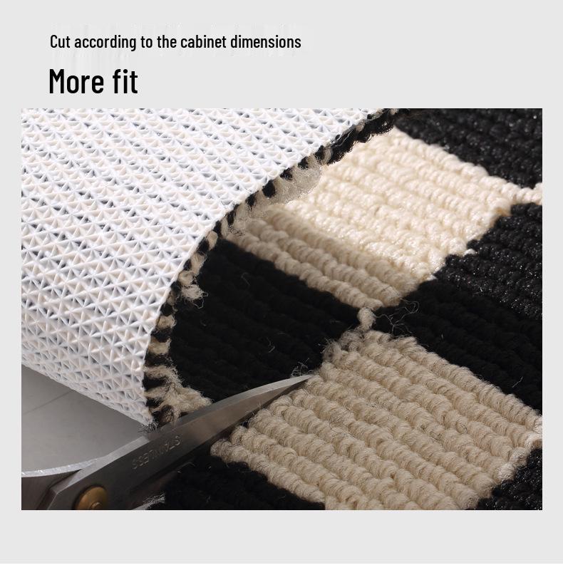 L-Shaped Waterproof & Oil-Proof Polypropylene Kitchen Mat - Non-Slip Hui Pattern