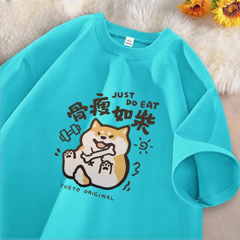 Cotton Round Neck Short Sleeve T-shirt Women's Spring and Fall Printing Loose T-shirt