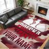 Crystal Velvet Rug Custom Name Text, Soft Non Slip Floor Mat Home DecorPoland Football