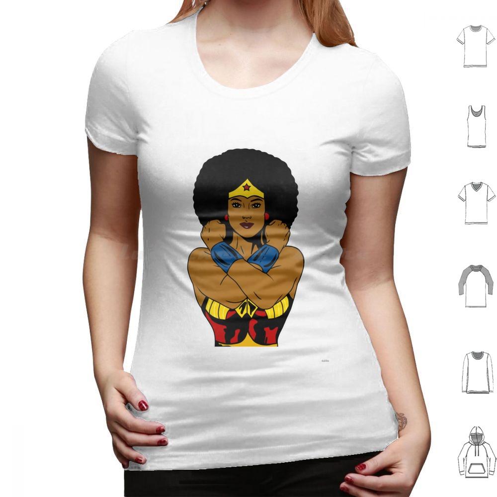 Strong Black Superhero Woman Afro Melanin T Shirt 6xl Cotton Cool Tee African American Africa Afro American Superhero Black