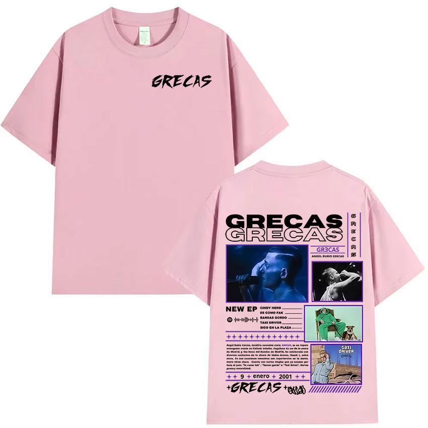 Rapper Grecas 2025 Album Graphics Tshirts Men Gothic High Quality Cotton Tshirt Vintage Oversized Short Sleeve Tees Streetwear