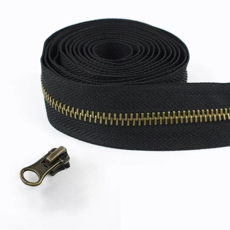 1/2/3/5M Meetee 5# Rollen-Metallreißverschlüsse mit Schiebern Tasche Schuhe Jacke Dekor Verschluss Reißverschluss nach Metern DIY Reparatur Nähzubehör