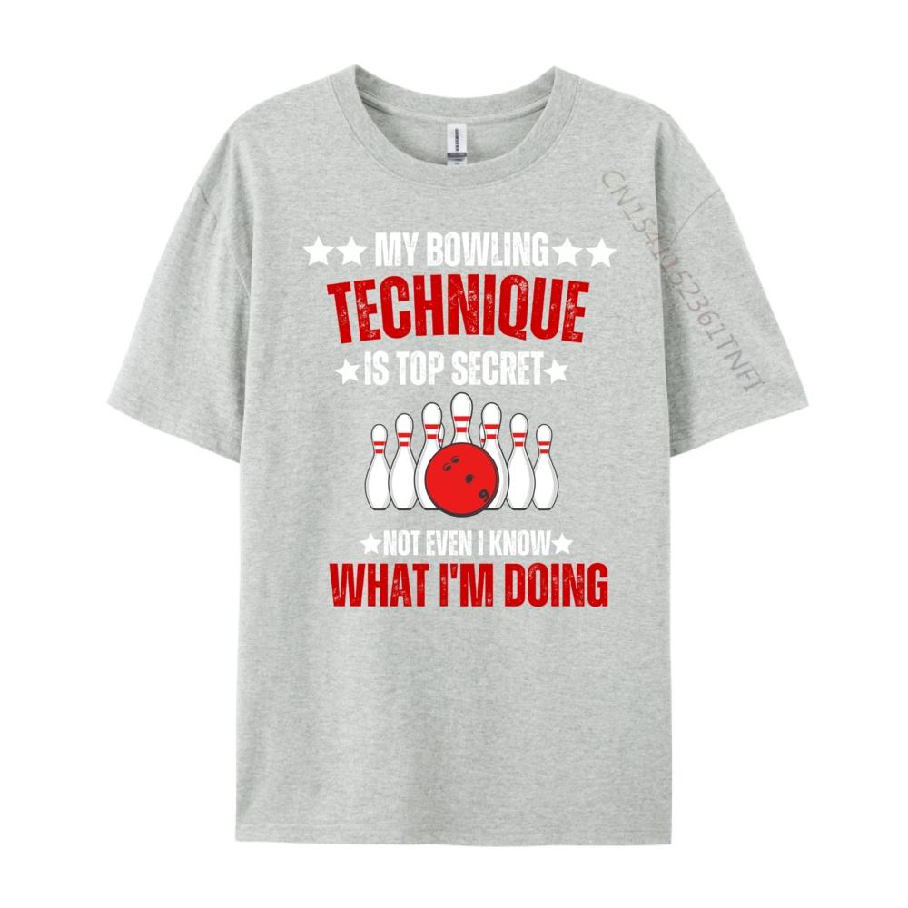 My Bowling Technique Top Secret Bowling Bowler Lovers Black Shirt Graphic Tees Funny Gifts Print Short Sleeve