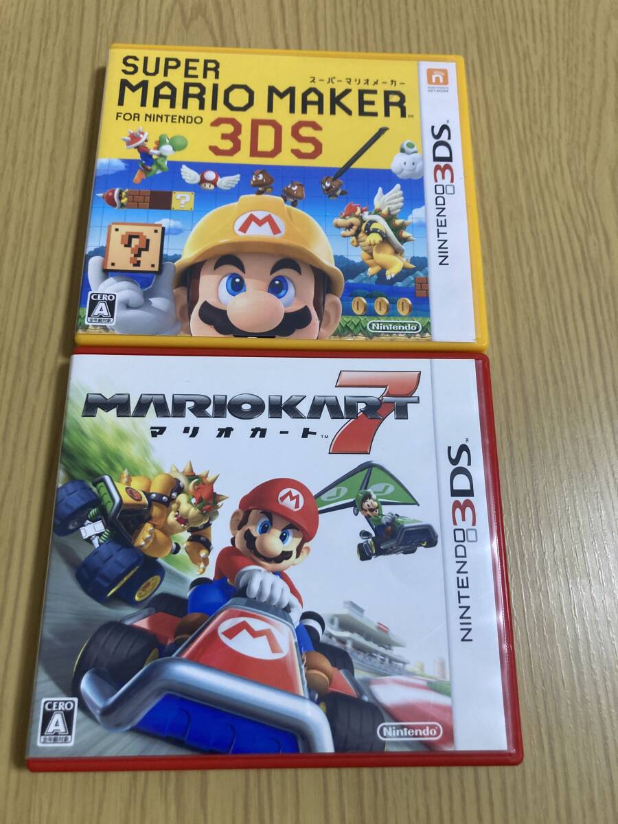 [USED] Tested/2-Game SetSuper Mario Maker & Mario Kart 7 3DS Japanese Ver. NTSC-J