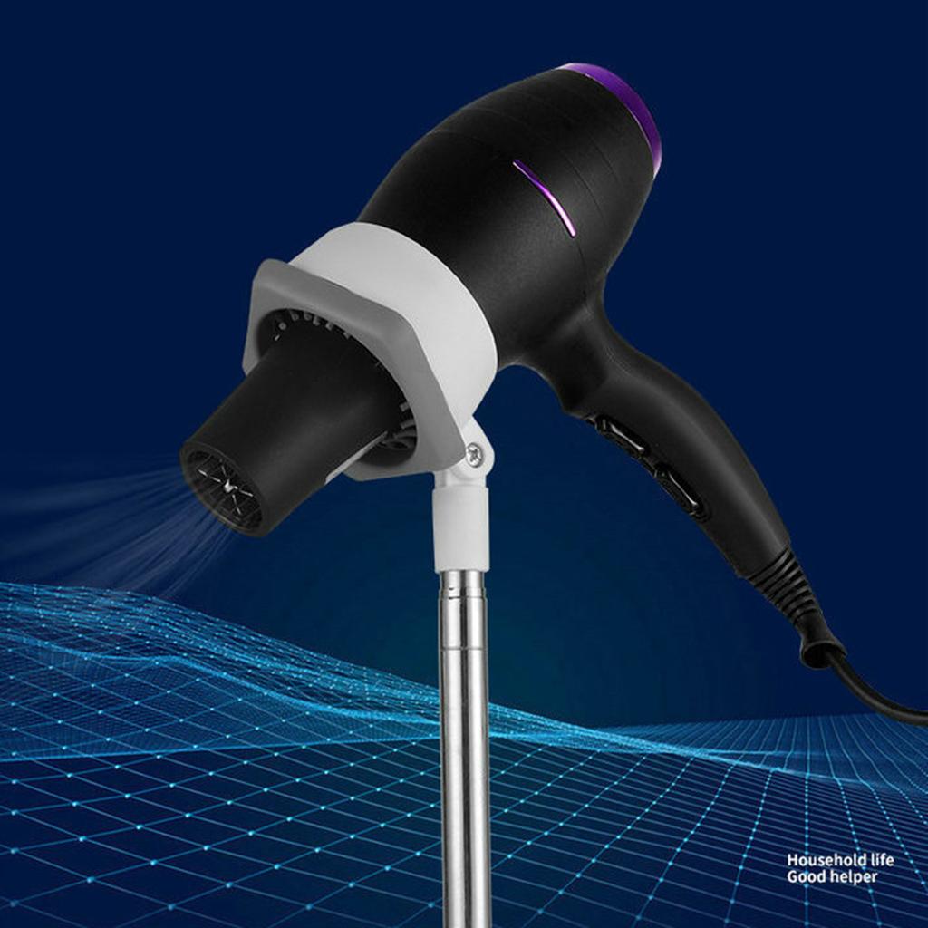 Multipurpose Adjustable Height Hair Dryer Stand Portable Blow Dryer Holder Accessory for Home and Salons Daily Use
