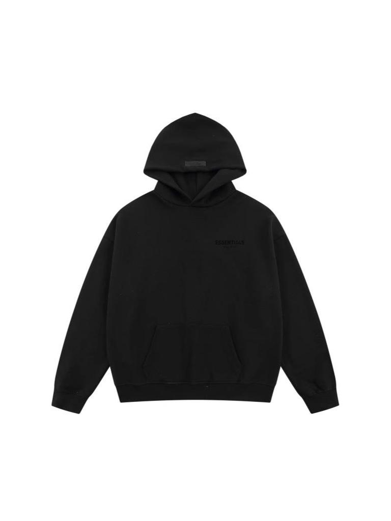 2025 Trendy Black Print Unisex Loose Hoodie with Essentials