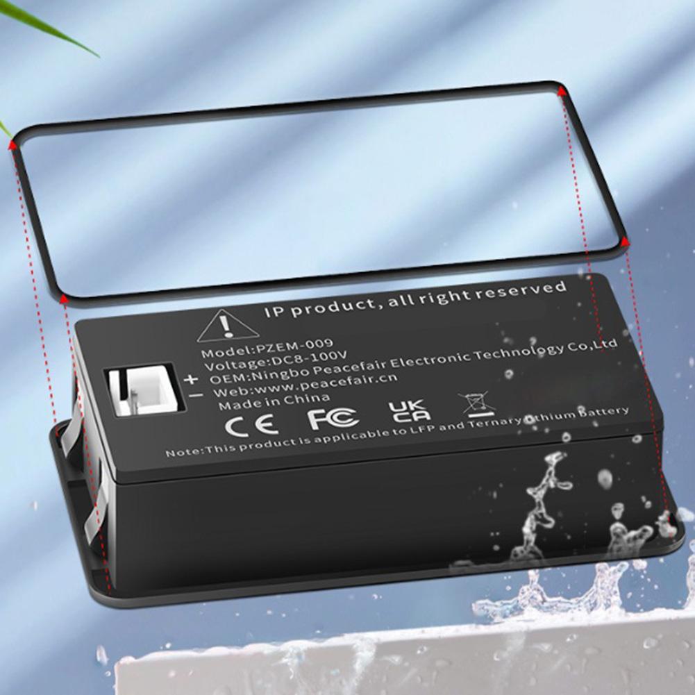 PZEM-009 DC 8-100V Battery Tester, Voltmeter, Capacity Meter, LCD Digital Color Waterproof Display, Custom Calibration