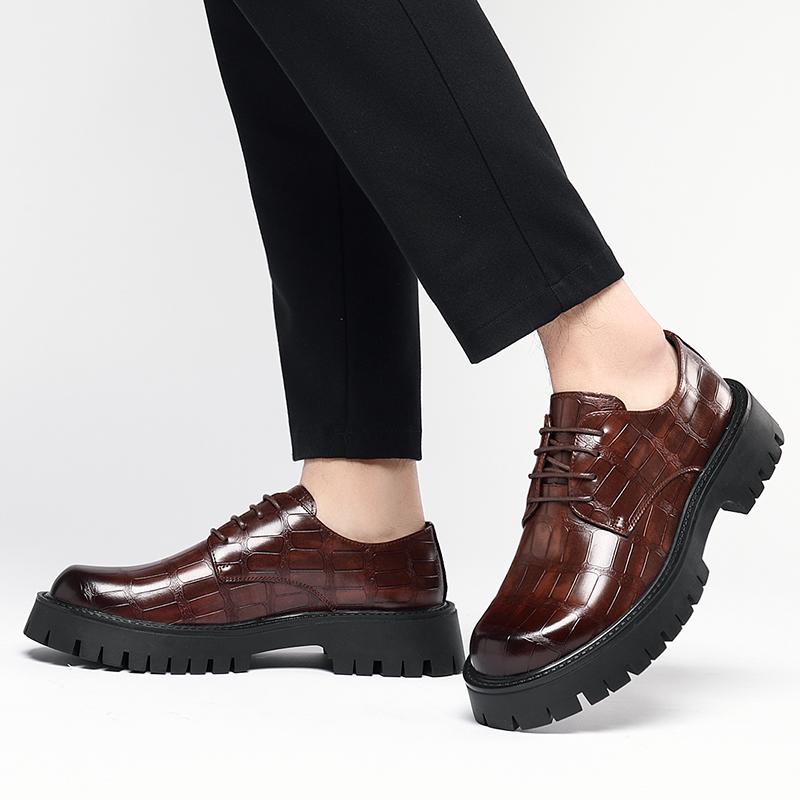 Mode Formelle Herren Lederschuhe mit dicker Sohle Modischer minimalistischer Stil Freizeit Geschäft Party Büro Hochzeit Herrenschuhe für Erwachsene