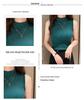 Stylish Shiny Silk Half-High Collar Sleeveless Slim Fit Top