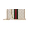 Gucci Ophidia Light Gold Accessories Supreme Canvas Shoulder Crossbody Wallet Women's Beige and White