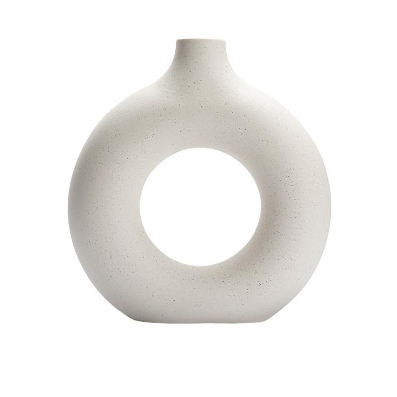 Creative Circular Ceramic Vase Set for Living Room Decor