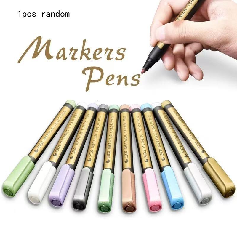 

Lovely Office School Supplies Multi Color Metal Marker Paint Pen DIY Photo Album Notebook Writing Water Based Kawai Stationery