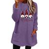 Women's Christmas Letter Print Round Neck Loose Long Sleeve Plush Hoodie