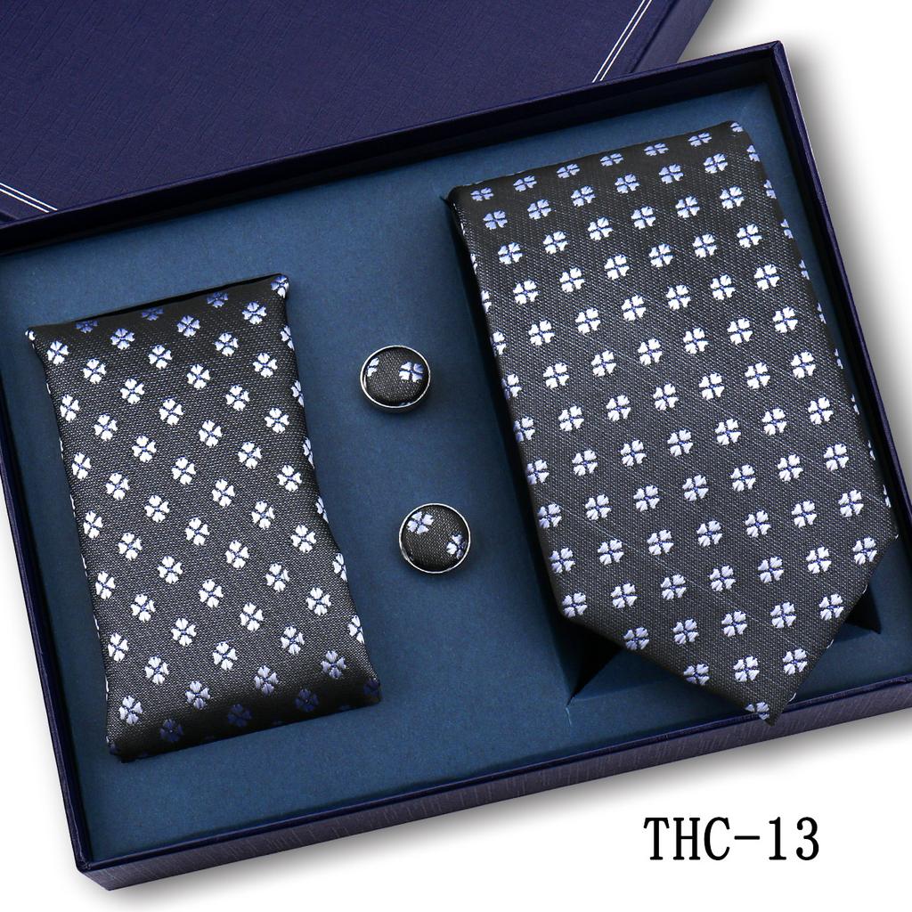 Men'S Business Tie Pocket Square Scarf Gift Box Set Formal Wedding Professional Shirt Trendy Tie Worker