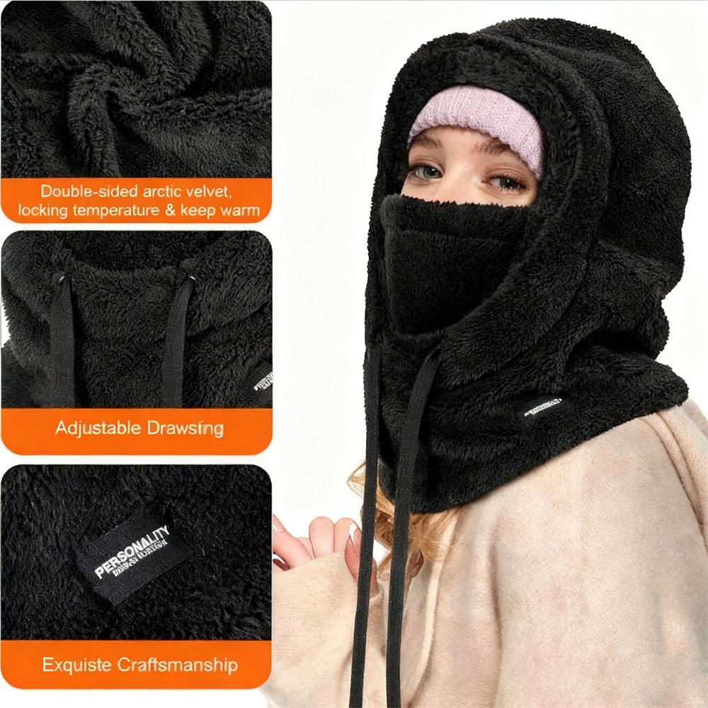 Winter Warm Thermal Windproof Balaclava Ski Hood Motorcycle Face Cover Polar Fleece Adjustable Cycling Neck Cover Full Face Mask