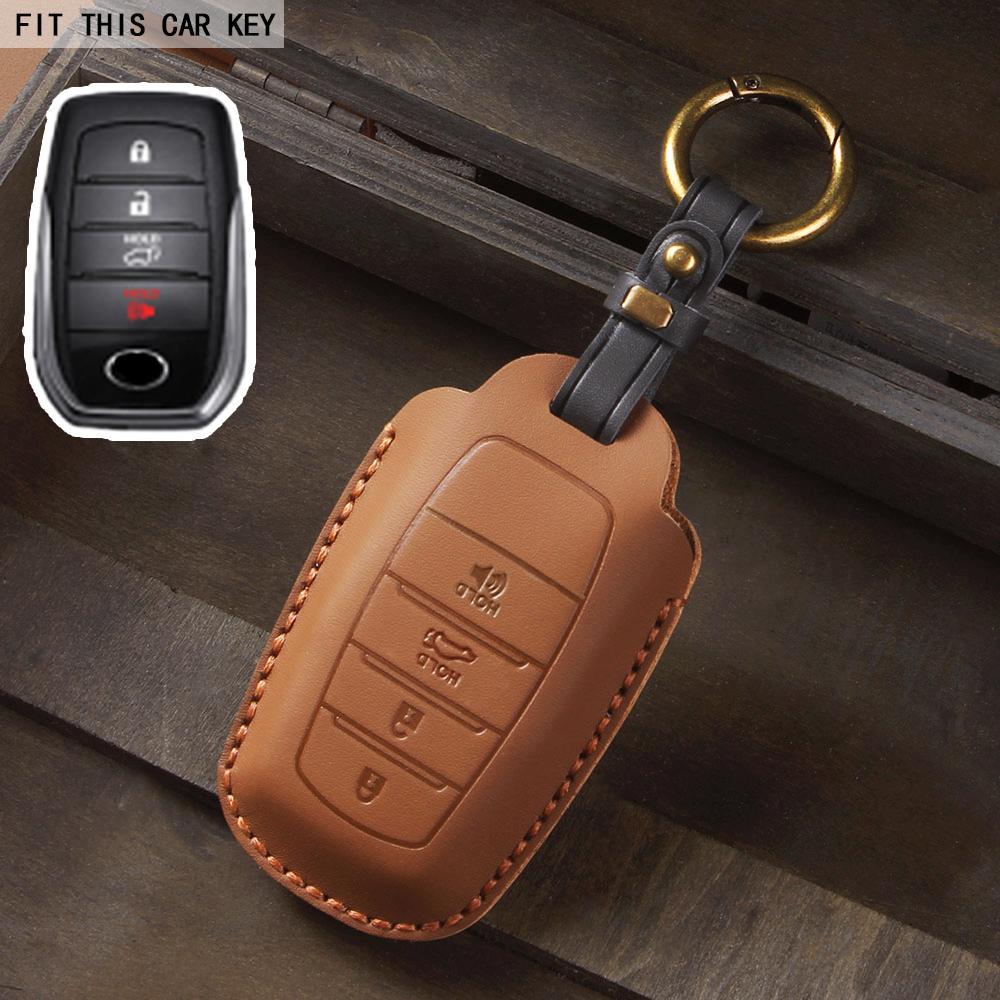 Car Key Case Leather Cover for 4 5 Button Toyota Alphard Vellfire Sienna Senna Keyring Holder Shell