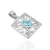 Sky Blue Topaz pendant, 925 silver Pendant, women's pendant, gift for her, Statement pendant, Square Pendant