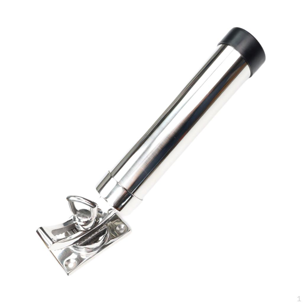 Fishing Rod Holder, Deck Mount Mirror Polished Rectangular Base, Heavy Duty Rack for