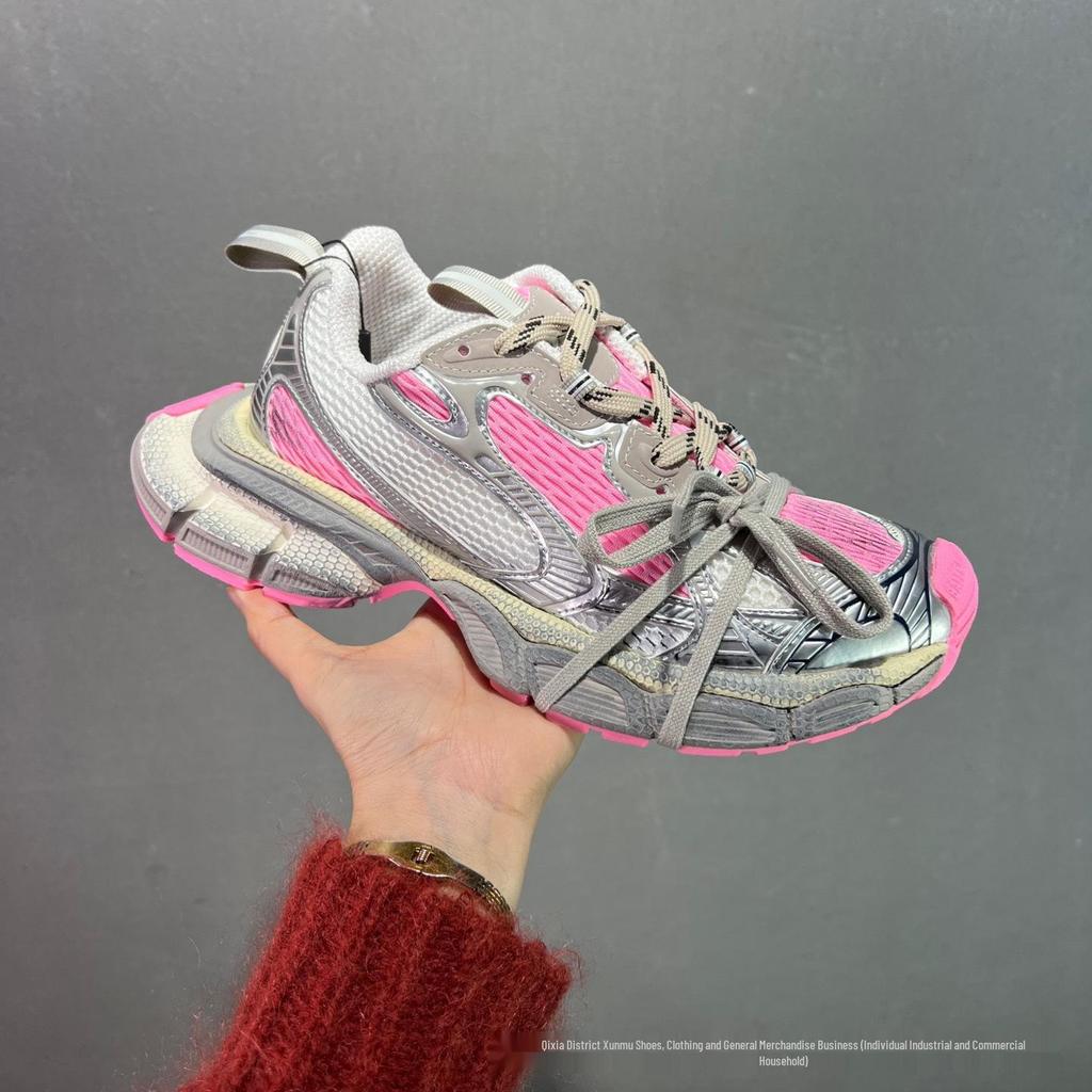 Men's Black Distressed Style 3XL Thick-Soled Casual Sports Dad Shoes with Height Boost