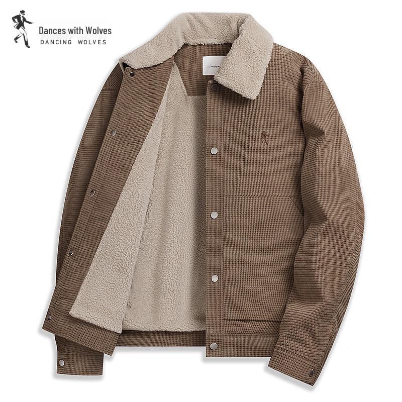 

Men s Faux Lambswool Lined Textured Lapel Jacket 2XL