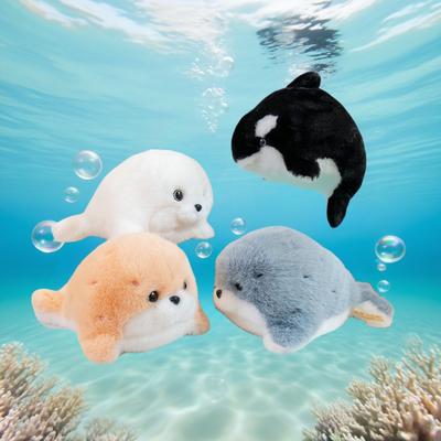 Simulation Seal Whale Plush Doll Stuffed Toy Cartoon Sea Lion Killer Whale Fish Marine Organism Pillow Children Surprise Gift