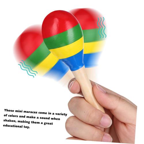 VICASKY Maracas Toys, Wooden Musical Instruments for Kids, Shakers, Sand Hammers, Percussion Instruments, Party Supplies, Games, Props, 10 Pieces, Ran