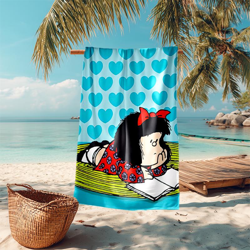 Mafalda Beach Towel Outdoor Camping Beach Towel for Vacation Swim Outdoor Pool Absorbent Bath Towel