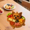 Wooden Serving Tray with Multiple Compartments Rustic Dog Shape Cheese Meat Fruit Snack Board for Parties Family Dinners Farmhouse Decor Gift