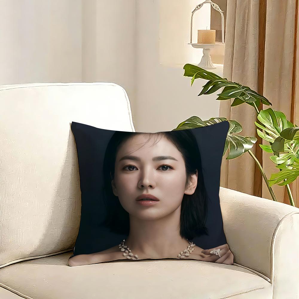 Song Hye Kyo Cushion Cover Reversible Plush Pillow Cover Soft Fluffy Home Decor for Sofa Bedroom