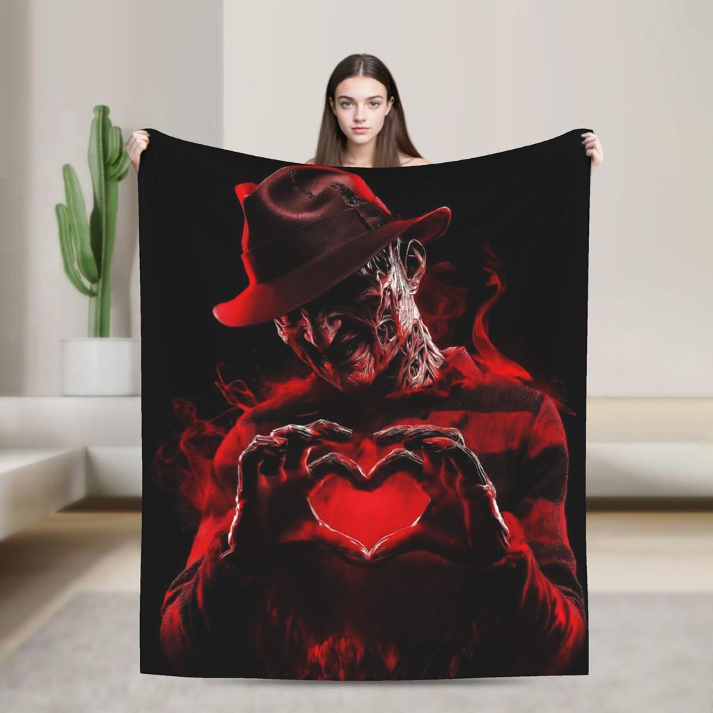 Freddys Krueger Halloween Art Spooky Retro Horror Blanket  Soft Plush Throw Blanket For Couch Chair Picnic Flannel Bedspread Bed