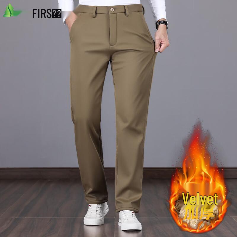 

FIRS Men s Winter Fleece-Lined Warm Casual Trousers 38
