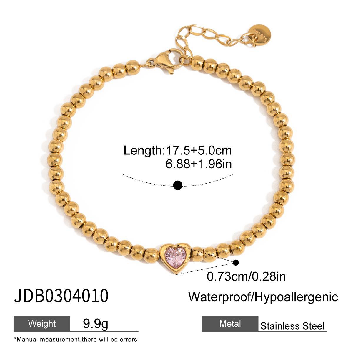 JYL TS Bracelet  Zircon Beads Delicate Strand Brings Luck & Feminine Grace JDB0304010 средний красно фиолетовый