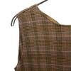Mila Owen Linen Blend Check Pattern No Sleeve One Piece Brown Back Ribbon Women Used